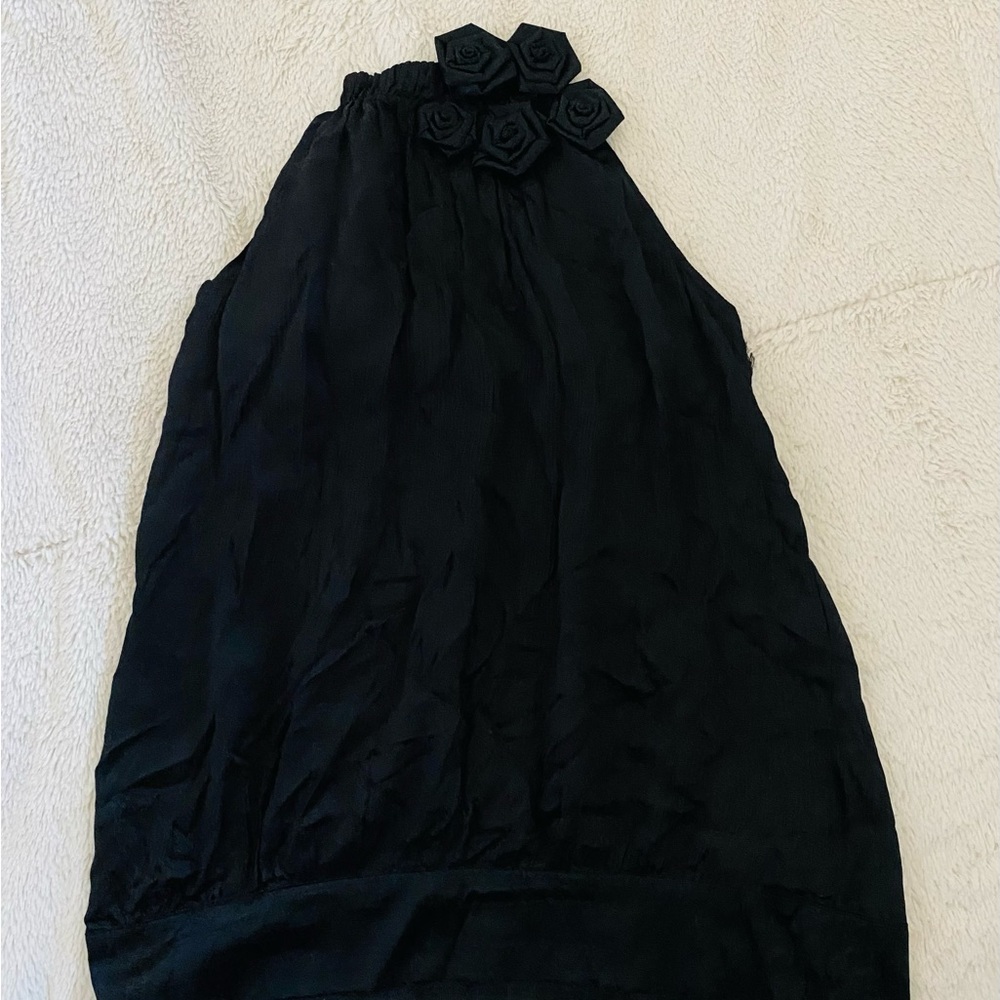 Bebe Black Silk Halter Top.